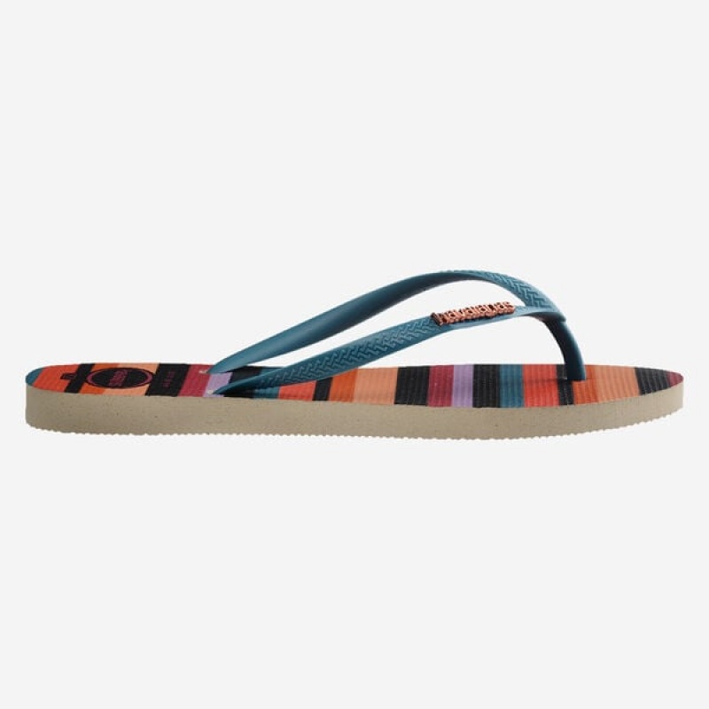 Havaianas Slim Patchwork Women's Flip Flops | VYCDQT-128