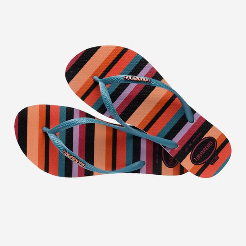 Havaianas Slim Patchwork Women's Flip Flops | VYCDQT-128