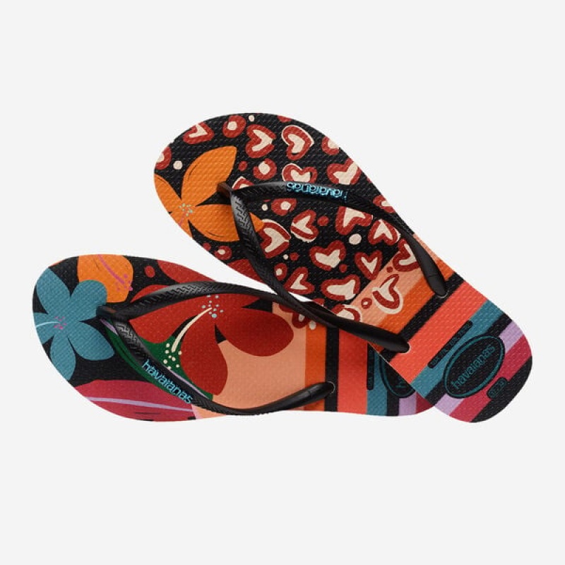 Havaianas Slim Patchwork Women's Flip Flops | MRYIHA-826