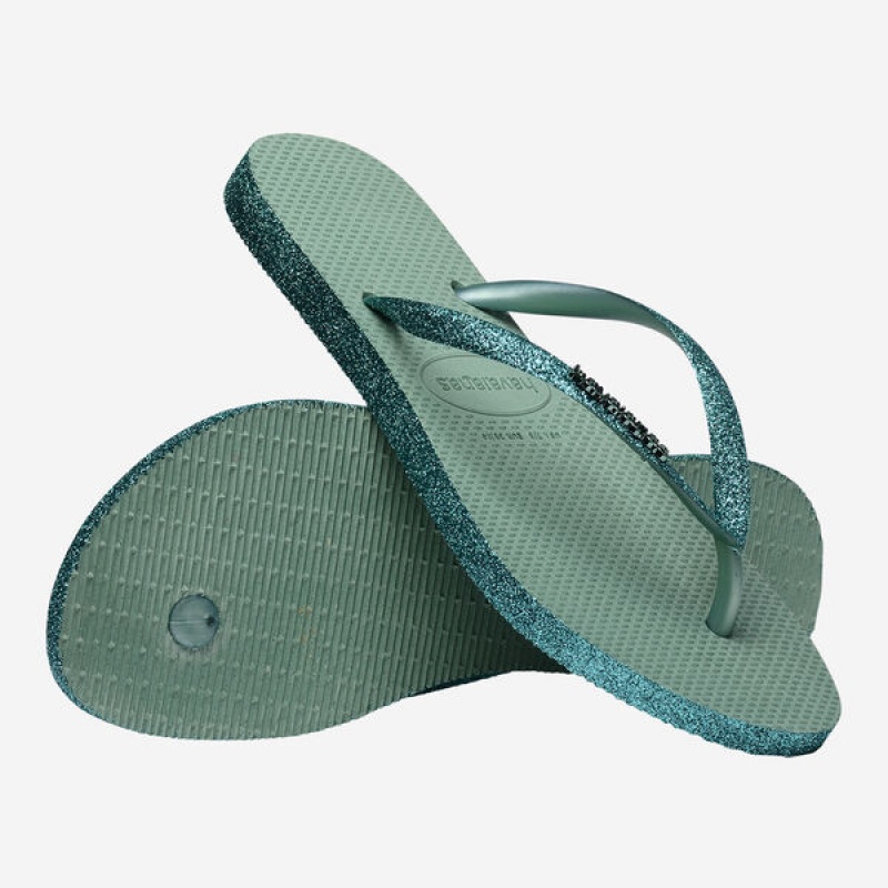 Havaianas Slim Sparkle II Women's Flip Flops | QTGBZU-723