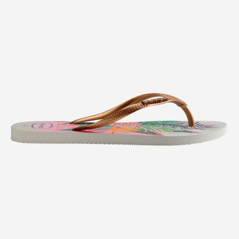 Havaianas Slim Tropical Women's Flip Flops | SZBGTQ-167