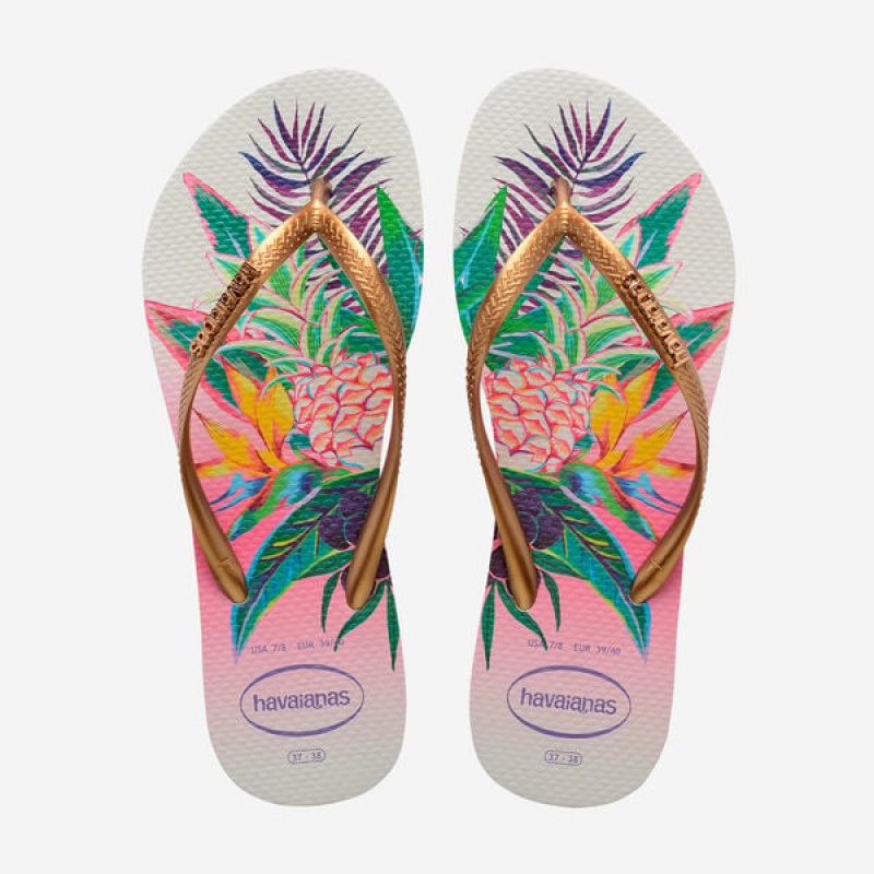 Havaianas Slim Tropical Women\'s Flip Flops | SZBGTQ-167