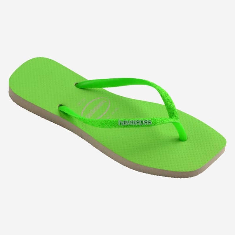 Havaianas Square Glitter Neon Women's Flip Flops | FOCVQM-901