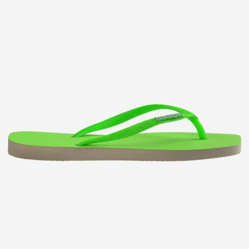 Havaianas Square Glitter Neon Women's Flip Flops | FOCVQM-901