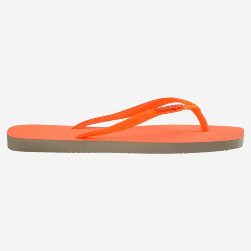 Havaianas Square Glitter Neon Women's Flip Flops | ECXGMY-942