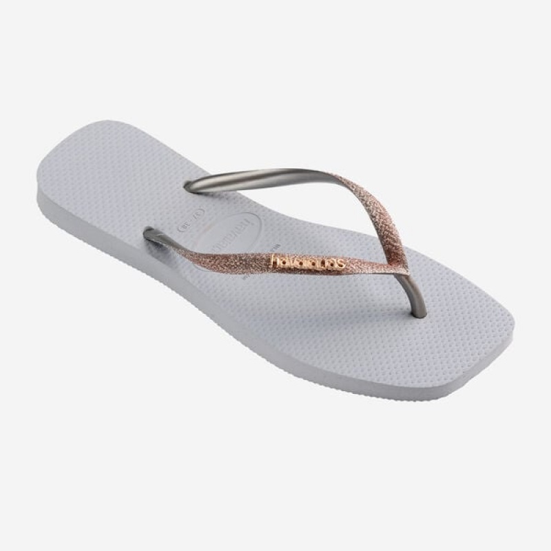 Havaianas Square Glitter Women's Flip Flops | DOGMYZ-534