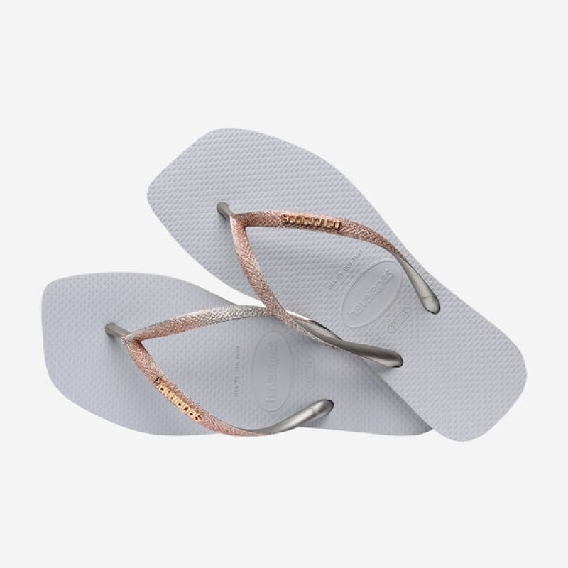 Havaianas Square Glitter Women's Flip Flops | DOGMYZ-534