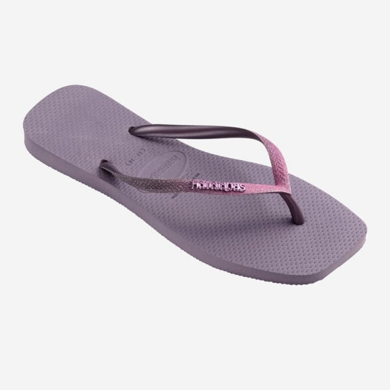 Havaianas Square Glitter Women's Flip Flops | RLMODC-450