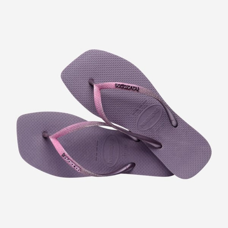 Havaianas Square Glitter Women's Flip Flops | RLMODC-450