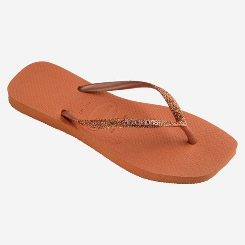 Havaianas Square Glitter Women's Flip Flops | GONXVS-014