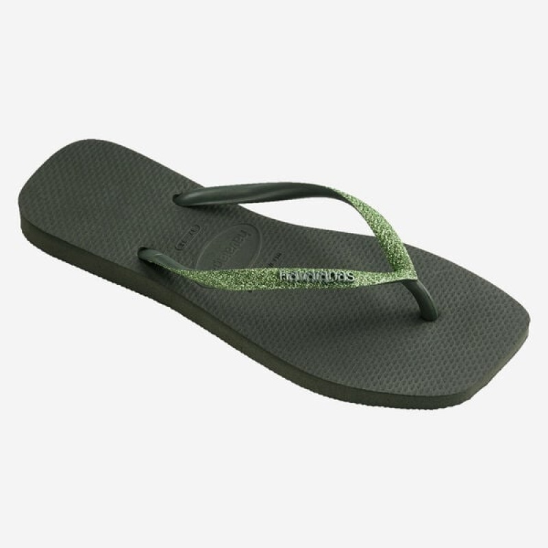 Havaianas Square Glitter Women's Flip Flops | YSCUHX-028