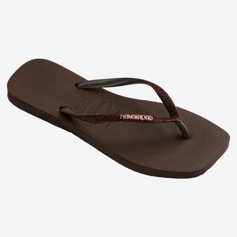 Havaianas Square Glitter Women's Flip Flops | RSTDUA-160