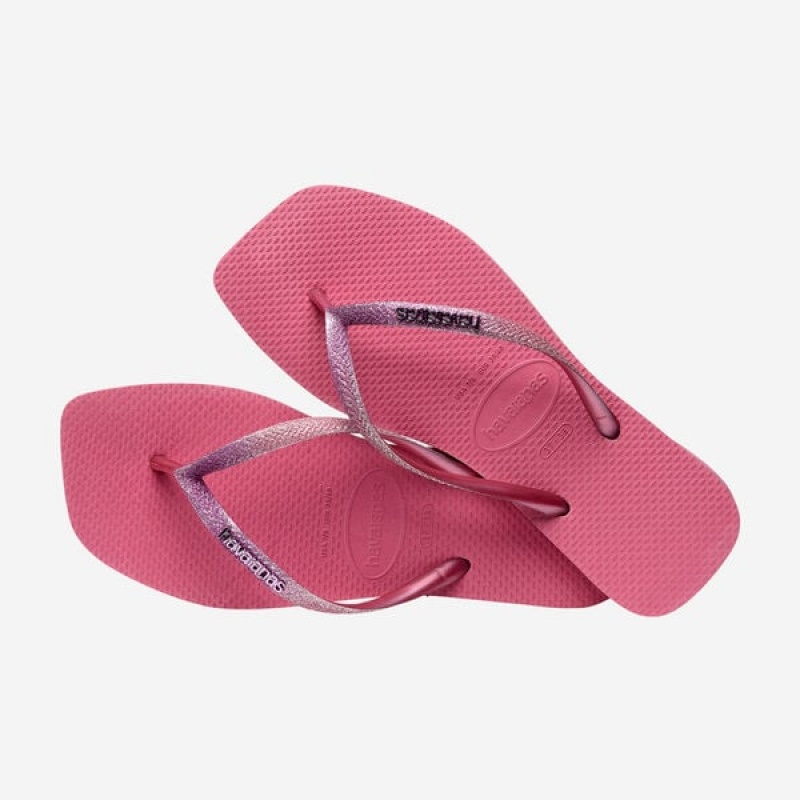 Havaianas Square Glitter Women's Flip Flops | FNTXWU-413