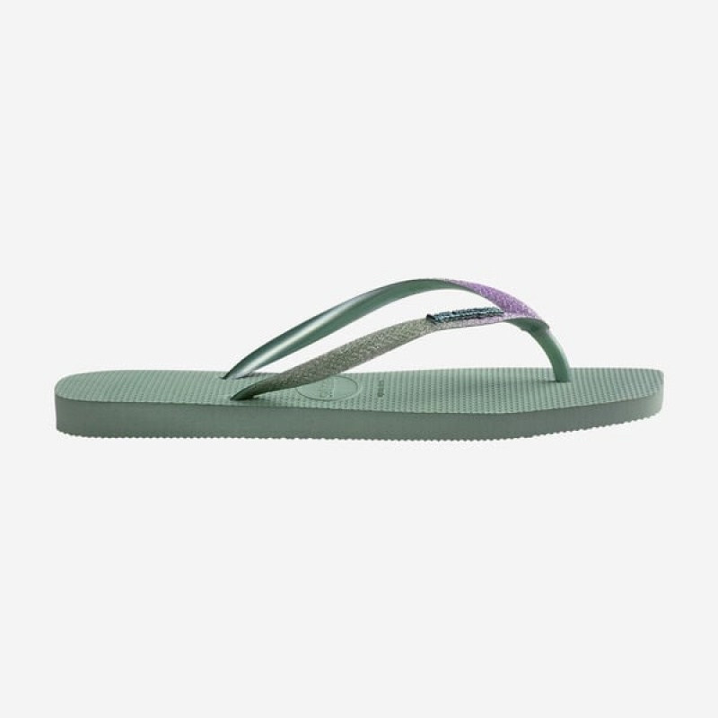 Havaianas Square Glitter Women's Flip Flops | THWCGR-837