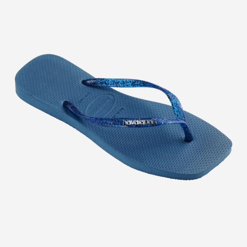 Havaianas Square Logo Metallic Women's Flip Flops | BNOVYZ-950