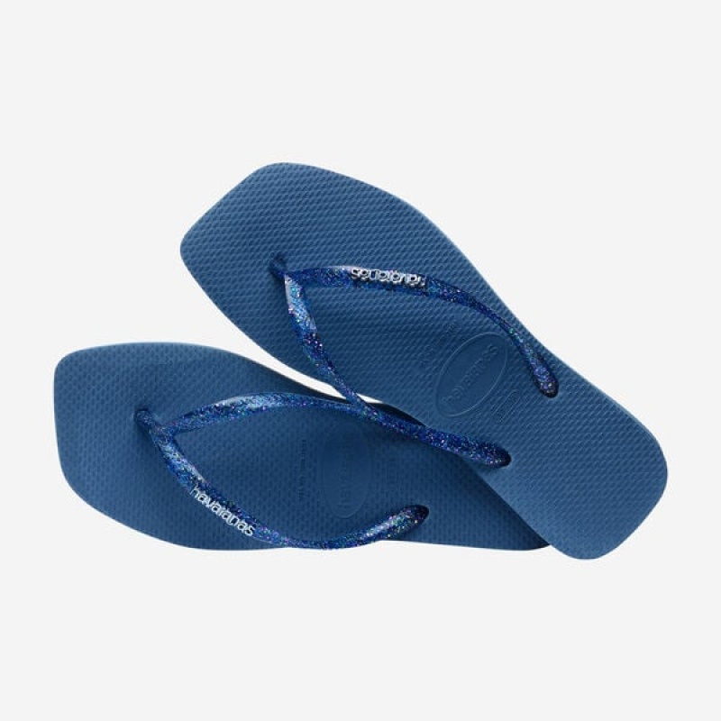 Havaianas Square Logo Metallic Women's Flip Flops | BNOVYZ-950