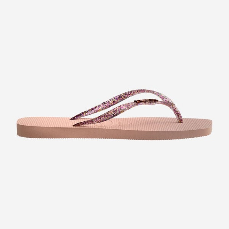 Havaianas Square Logo Metallic Women's Flip Flops | YTCEBO-243