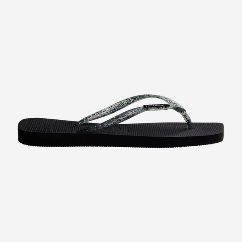 Havaianas Square Logo Metallic Women's Flip Flops | GPBAJQ-943