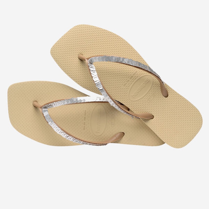 Havaianas Square Magic Sequin Women's Flip Flops | QXNPCJ-724