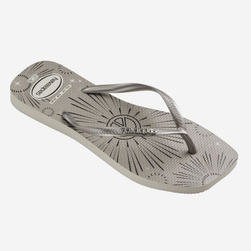 Havaianas Square Metallic Party Women's Flip Flops | ETNZIY-184