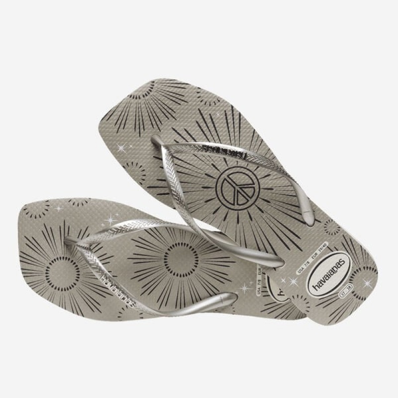 Havaianas Square Metallic Party Women's Flip Flops | ETNZIY-184