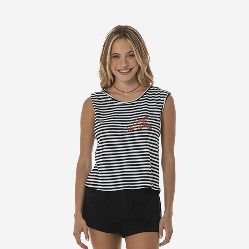 Havaianas Stripes Chill Your Brain Tank Women's T Shirts | SOCVTK-154