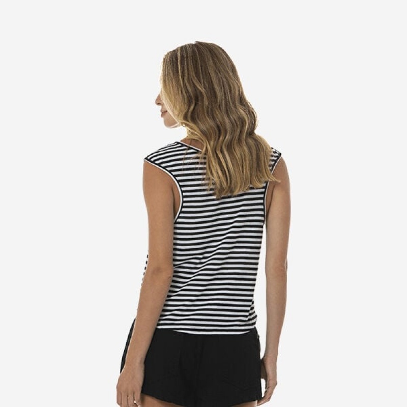 Havaianas Stripes Chill Your Brain Tank Women's T Shirts | SOCVTK-154