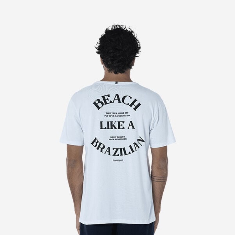 Havaianas Tshirt M Beach Like A Brazilian Men's T Shirts | ZWDVXO-180